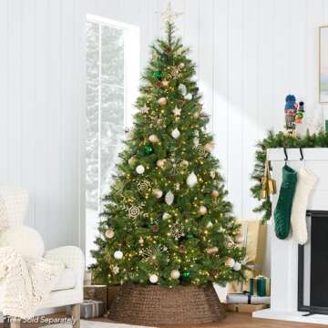 Elegant 42in Woven Hyacinth Christmas Tree Collar