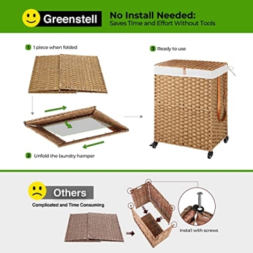 Greenstell Stylish Hamper with Wheels for Easy Laundry