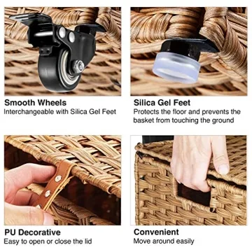 Greenstell Stylish Hamper with Wheels for Easy Laundry