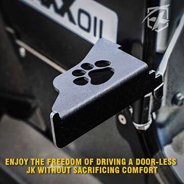 Xprite Foot Pegs Compatible with 2007-2018 Jeep Wrangler JK JKU, Metal Steel " Dog Paw " Exterior Do...