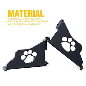 Xprite Foot Pegs Compatible with 2007-2018 Jeep Wrangler JK JKU, Metal Steel " Dog Paw " Exterior Door Hinge Mounted Front Rest Pedals Accessories, Pair