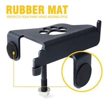 Xprite Foot Pegs Compatible with 2007-2018 Jeep Wrangler JK JKU, Metal Steel " Dog Paw " Exterior Door Hinge Mounted Front Rest Pedals Accessories, Pair