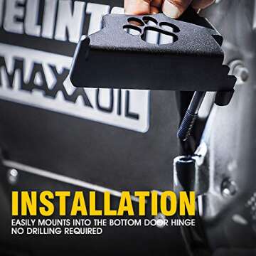 Xprite Foot Pegs Compatible with 2007-2018 Jeep Wrangler JK JKU, Metal Steel " Dog Paw " Exterior Door Hinge Mounted Front Rest Pedals Accessories, Pair