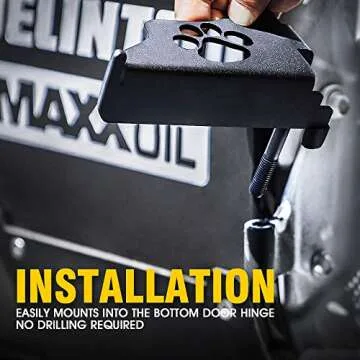 Xprite Foot Pegs Compatible with 2007-2018 Jeep Wrangler JK JKU, Metal Steel " Dog Paw " Exterior Door Hinge Mounted Front Rest Pedals Accessories, Pair