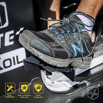 Xprite Foot Pegs Compatible with 2007-2018 Jeep Wrangler JK JKU, Metal Steel " Dog Paw " Exterior Door Hinge Mounted Front Rest Pedals Accessories, Pair