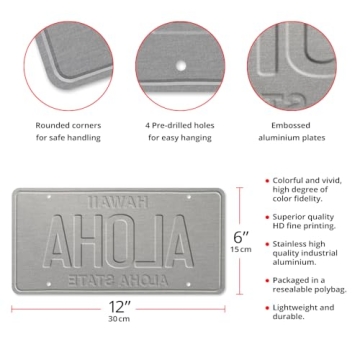 ALOHA Vintage Hawaiian Embossed License Plate 6x12 inch