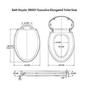 Bath Royale Slow Close Toilet Seat - Stain Resistant & Durable