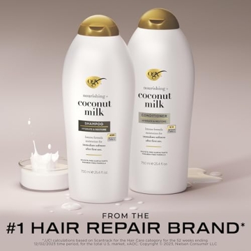 OGX Coconut Milk Shampoo Conditioner Set for Hydrated Hair