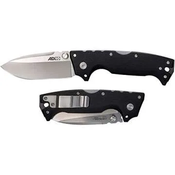 COLD STEEL AD-10 3.5" S35VN Steel Ultra-Sharp Drop Point Blade 5.25" G-10 Handle Tactical Folding Kn...