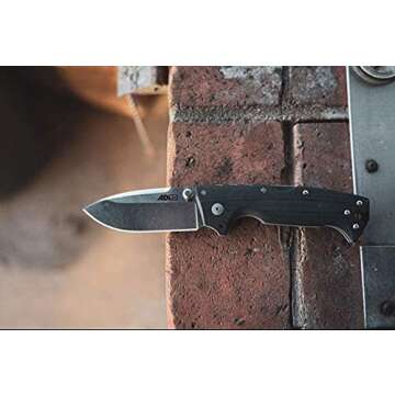 COLD STEEL AD-10 3.5" S35VN Steel Ultra-Sharp Drop Point Blade 5.25" G-10 Handle Tactical Folding Knife with Tri-Ad Locking Mechanism