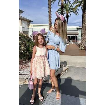 Unisex Mouse Ears Headbands With Bow & Snowflake & Sequins, for Cartoon Princess Costume Cosplay Decoration, Glitter Christmas Party for Girls & Women & Adult; FG1 (Soft Flannel Pink)