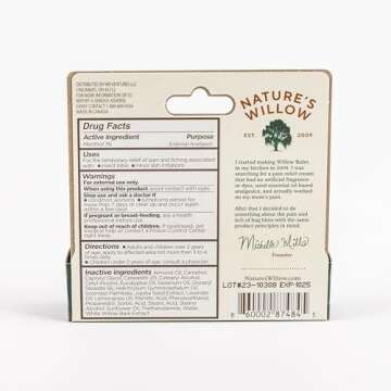 Nature’s Willow Bug Bite Balm, Natural Insect Bite Pain & Itch Relief, 0.5 oz.