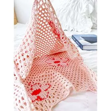 ENBEI Crochet Tote Beach Bag with 3 Flower Pattern