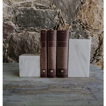 Elegant & Minimal Marble Bookends - Handcrafted Home Decor Gift