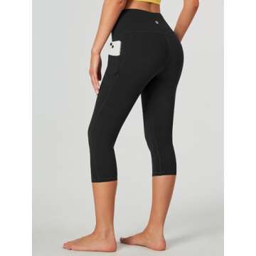 Heathyoga Capri Leggings for Women High Waisted Capri Leggings with Pockets for Women Tummy Control ...