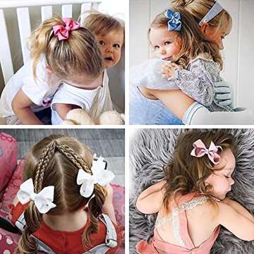 80 PCS Grosgrain Ribbon Hair Bows for Kids
