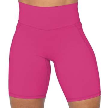 Sunzel Women’s No Front Seam Biker Shorts with Pockets 8"