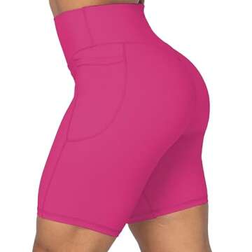 Sunzel Women’s No Front Seam Biker Shorts with Pockets 8"