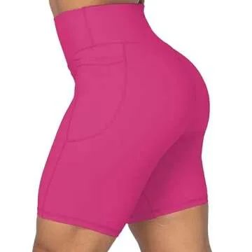 Sunzel Women’s No Front Seam Biker Shorts with Pockets 8"