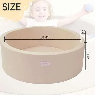 Beige Foam Ball Pit for Toddlers, 35 Inch Baby Ball Pit Soft Round and Easy to Set or Clean, Baby Playpen Ball Pool is Ideal Gift for Kids-Balls NOT Included