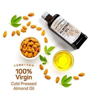 SunnyGem 100% Virgin Cold Pressed California Almond Oil 16.9 FL OZ