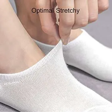 BERING Women's No Show Socks 6-Pairs Thin Low Ankle Footies Non Slip with Grips for Sneakers Slip On Shoes Flats Loafers, White, Size 7-9