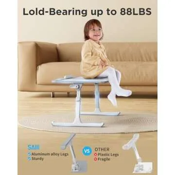 SAIJI Adjustable Leather Lap Desk for Work and Study