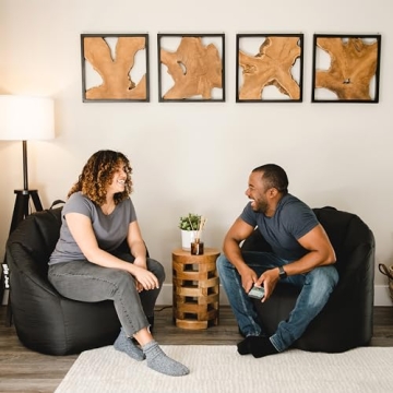 Big Joe Milano Beanbag Chair for All Ages in Black Smartmax