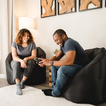 Big Joe Milano Beanbag Chair for All Ages in Black Smartmax