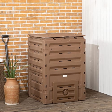 Outsunny 120 Gallon Compost Bin - Efficient & Durable Gardening Solution
