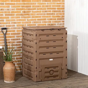 Outsunny 120 Gallon Compost Bin - Efficient & Durable Gardening Solution