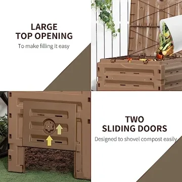 Outsunny 120 Gallon Compost Bin - Efficient & Durable Gardening Solution