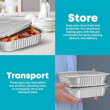8x8 Disposable Aluminum Pans With Lids for Cooking