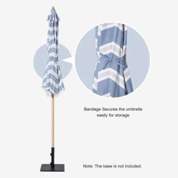 Tempera 9ft Striped Patio Umbrella with Crank & Tilt