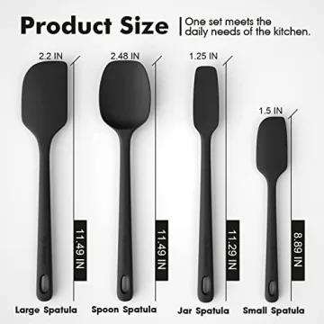 ChefAide 4 Piece Silicone Spatula Set for Cooking