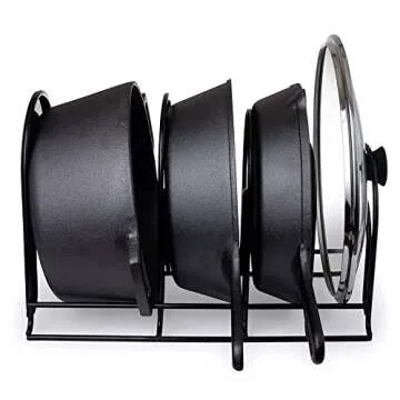 Heavy Duty Pan Organizer and Scraper Tool for Kitchen Storage