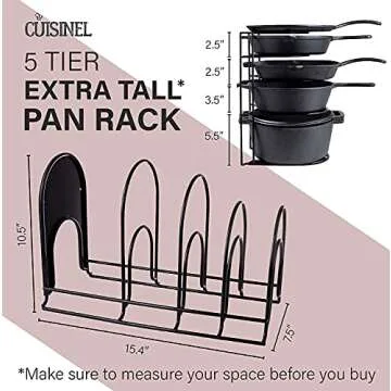 Heavy Duty Pan Organizer and Scraper Tool for Kitchen Storage