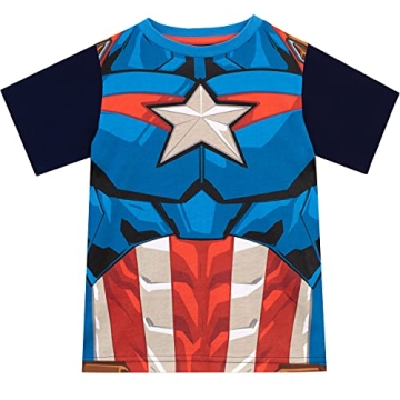 Marvel Boys Short Captain America Pajamas in Blue