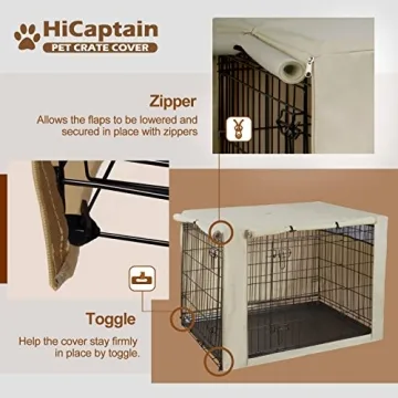 Stylish HiCaptain Dog Crate Cover for Indoor Outdoor Use