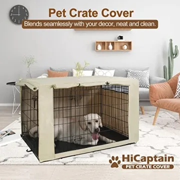 Stylish HiCaptain Dog Crate Cover for Indoor Outdoor Use