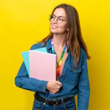 yueton 5 Pack Colorful Rainbow Lanyards for ID Tags