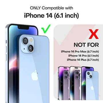 TAURI 3 in 1 for iPhone 14 Case Clear, [Not Yellowing] with 2X Screen Protectors, [Military-Grade Drop Protection] Shockproof Slim 14 Cover 6.1 Inch