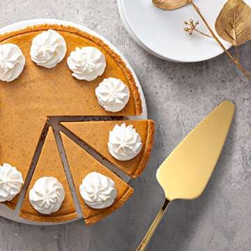 Keyoxy Gold Serving Utensils,12 Pcs Stainless Steel Serving Utensil with Serving Spoon,Slotted Spoons,Forks,Soup Ladle,Serving Tongs,Pie Server,Butter Knife Serving Utensils Set for Parties,Buffe