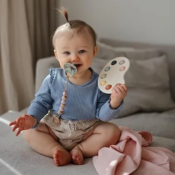 Mushie Sensory Paint Palette Toy for Kids 10 Months Plus