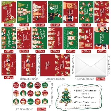 Luvsweets Dog Christmas Cards - 45 Pack Designs & Envelopes