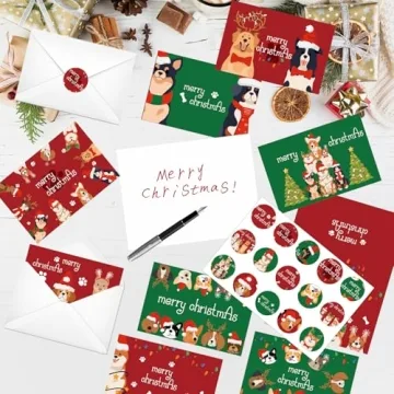 Luvsweets Dog Christmas Cards - 45 Pack Designs & Envelopes