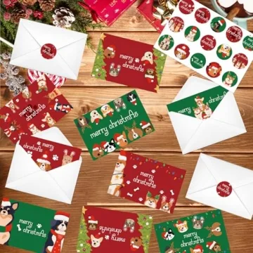 Luvsweets Dog Christmas Cards - 45 Pack Designs & Envelopes
