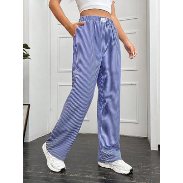 Stylish OYOANGLE Women's Striped Trousers for Summer