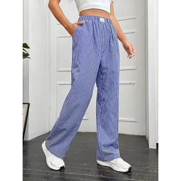 Stylish OYOANGLE Women's Striped Trousers for Summer