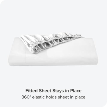 Bare Home 100% Organic Cotton Twin Extra Long Fitted Bottom Sheet - Crisp Percale Weave - Lightweight & Breathable - Deep Pocket Fitted Sheet (Twin XL, White)